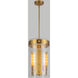Dahlia 3 Light 10.25 inch Brushed Brass Pendant Ceiling Light