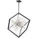 Sunburst LED 31.5 inch Matte Black and Chrome Chandelier Ceiling Light
