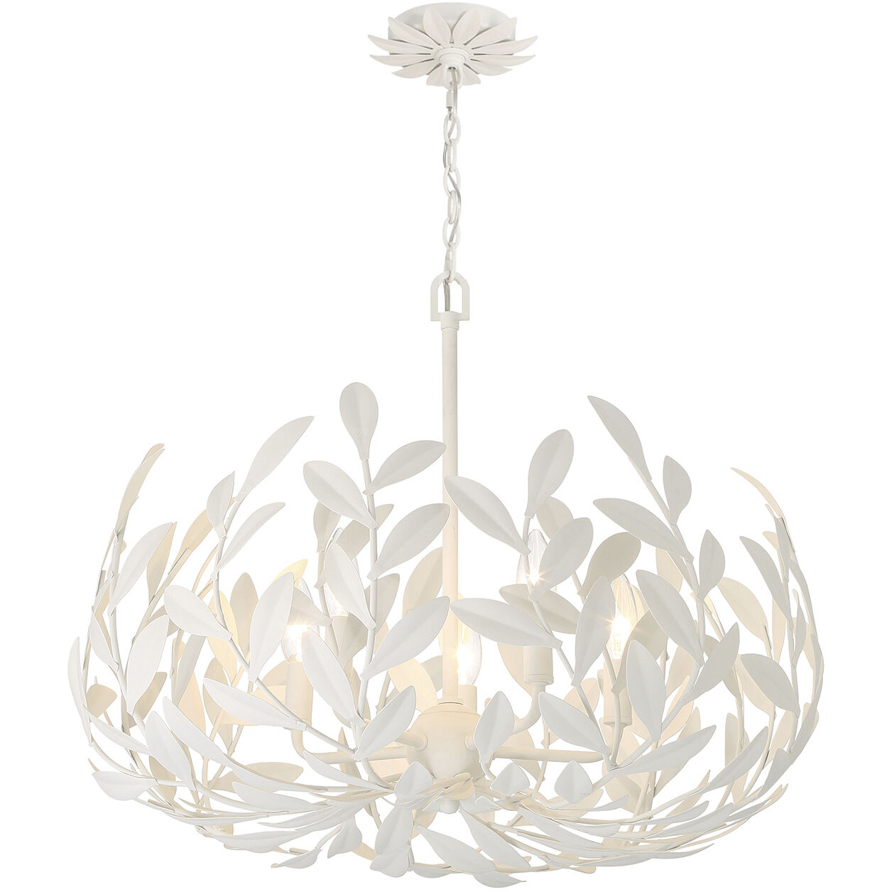 Broche 5 Light 23 inch Matte White Chandelier Ceiling Light
