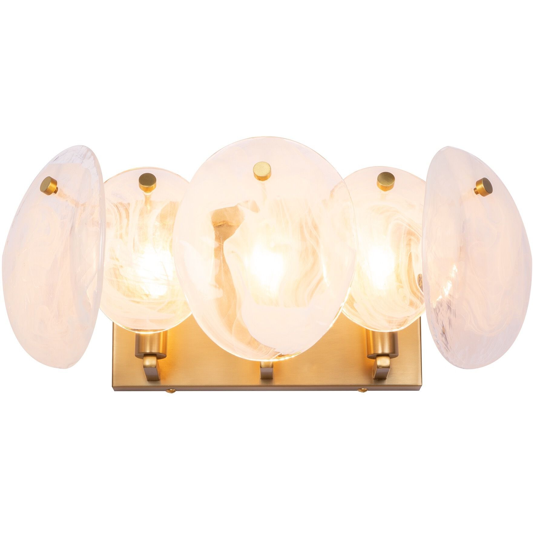 Lily 3 Light 18.38 inch Brushed Brass Bathroom Vanity Wall Light