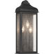 Madrid 3 Light 19 inch Black Outdoor Wall Sconce