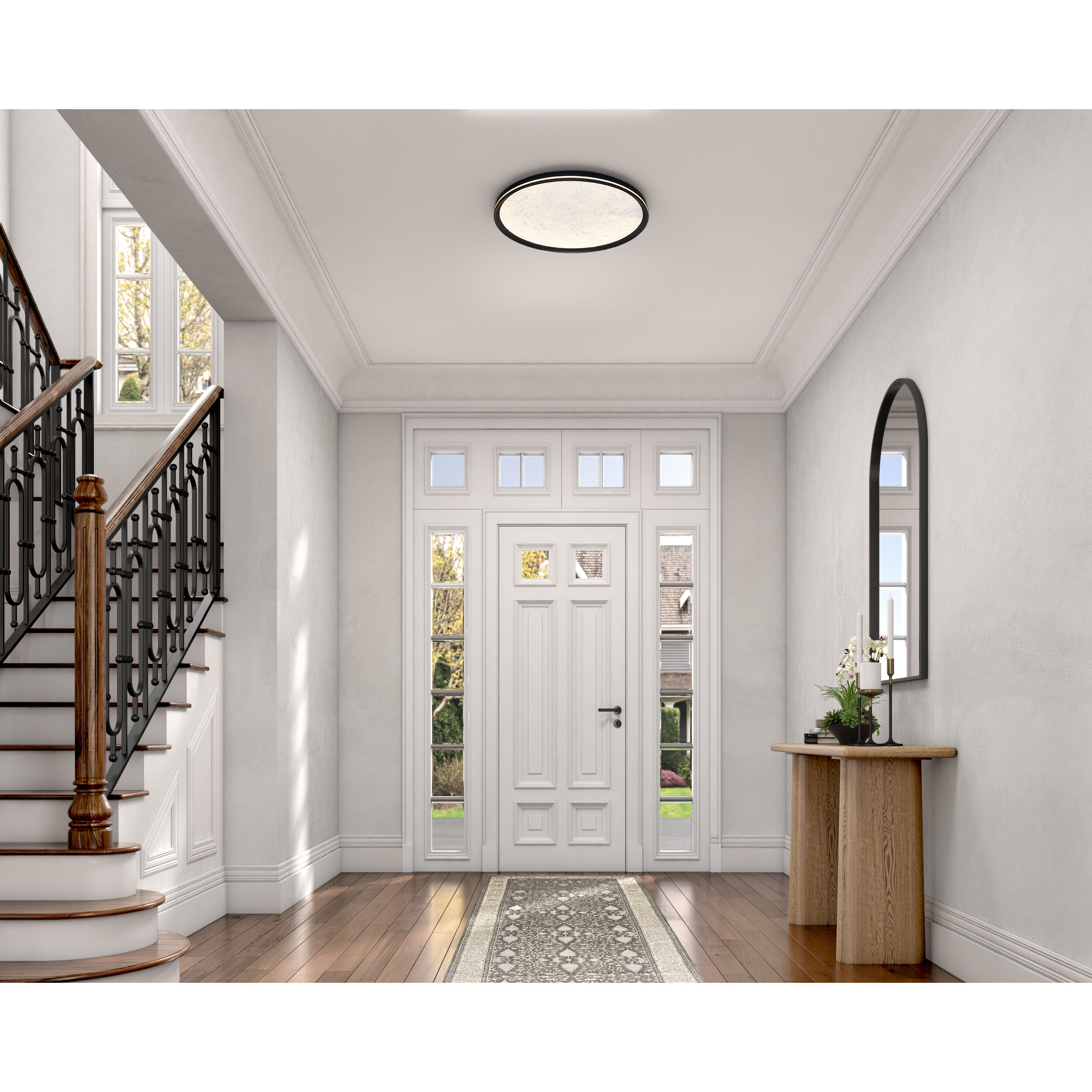 Luna LED 20 inch Black Flush Mount Ceiling Light