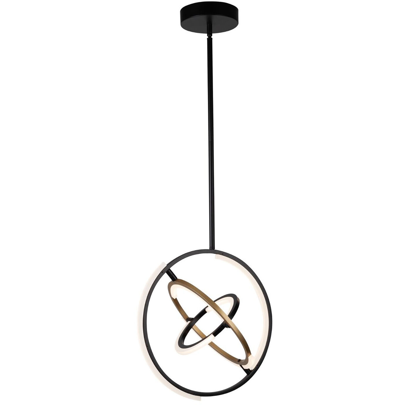 Trilogy LED 17 inch Black and Brass Pendant Ceiling Light