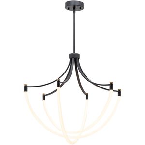 Cascata LED 28 inch Black and Brushed Brass Down Chandelier Ceiling Light