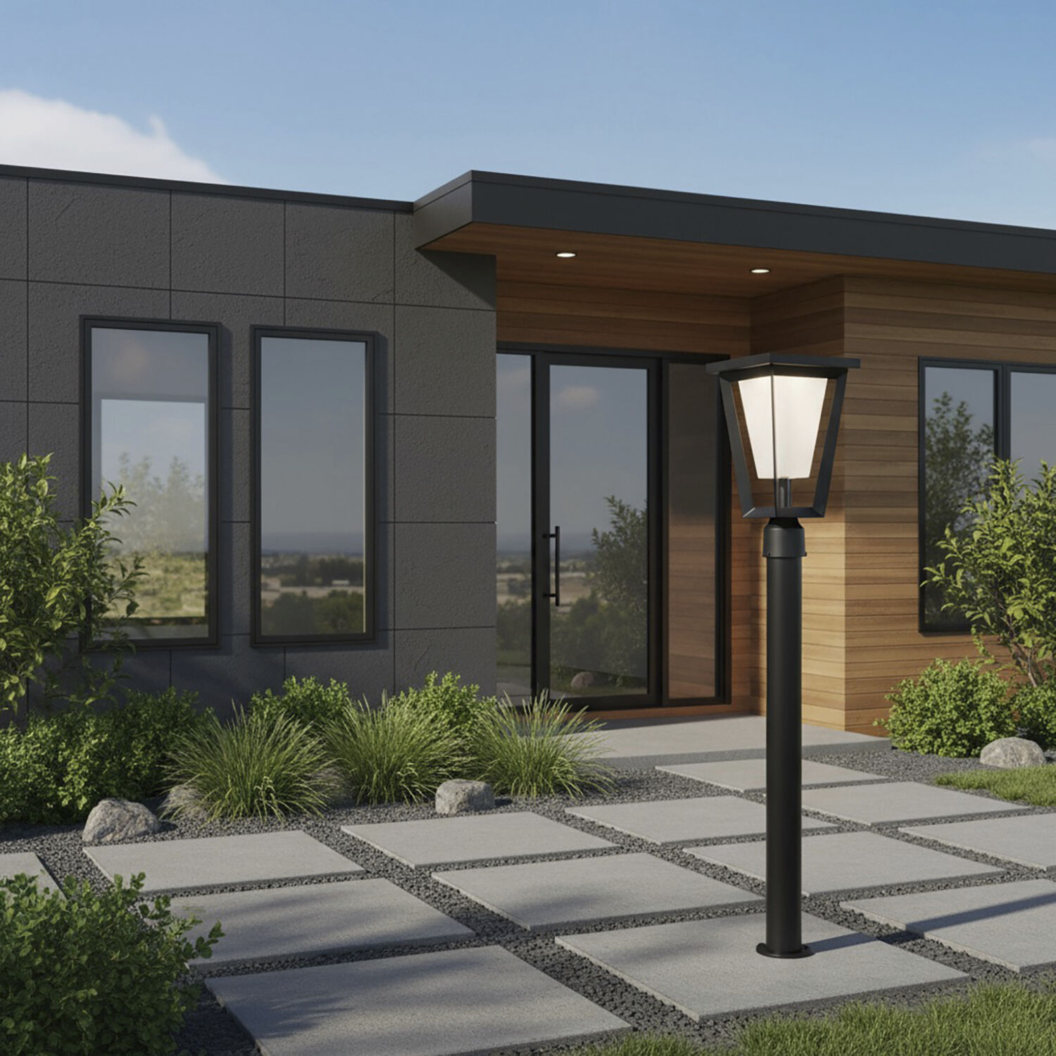 Waterbury LED 11 inch Black Outdoor Post Lantern, Coach Light