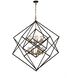 Artistry 12 Light 47 inch Matte Black and Harvest Brass Up Chandelier Ceiling Light in Matte Black and Satin Brass