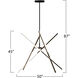 Stix LED 50 inch Black Chandelier Ceiling Light