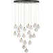 Snowflake LED 31.5 inch Matte Black and Satin Brass Chandelier Ceiling Light