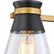 Kanata 3 Light 26 inch Black and Brushed Brass Vanity Light Wall Light