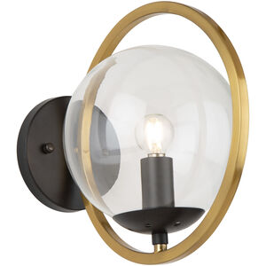 Lugano 1 Light 6 inch Black and Vintage Brass Wall Sconce Wall Light