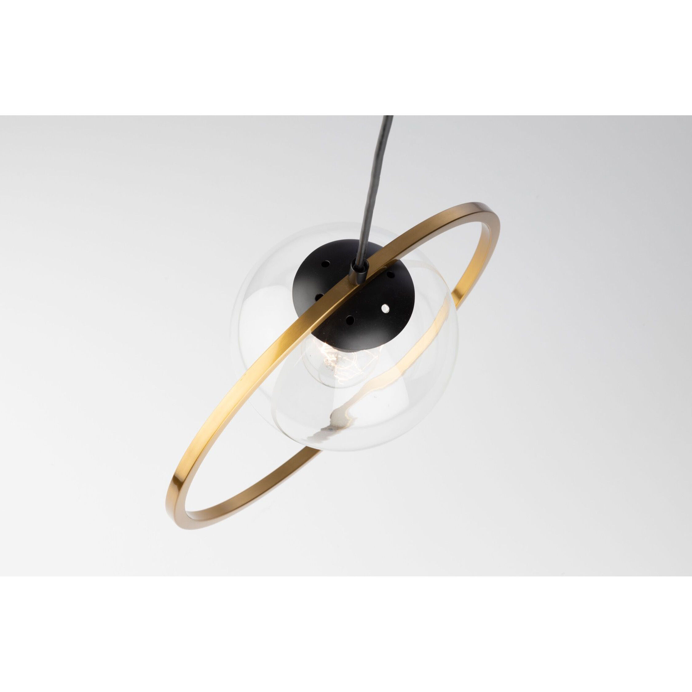 Lugano LED 14 inch Black and Vintage Brass Pendant Ceiling Light