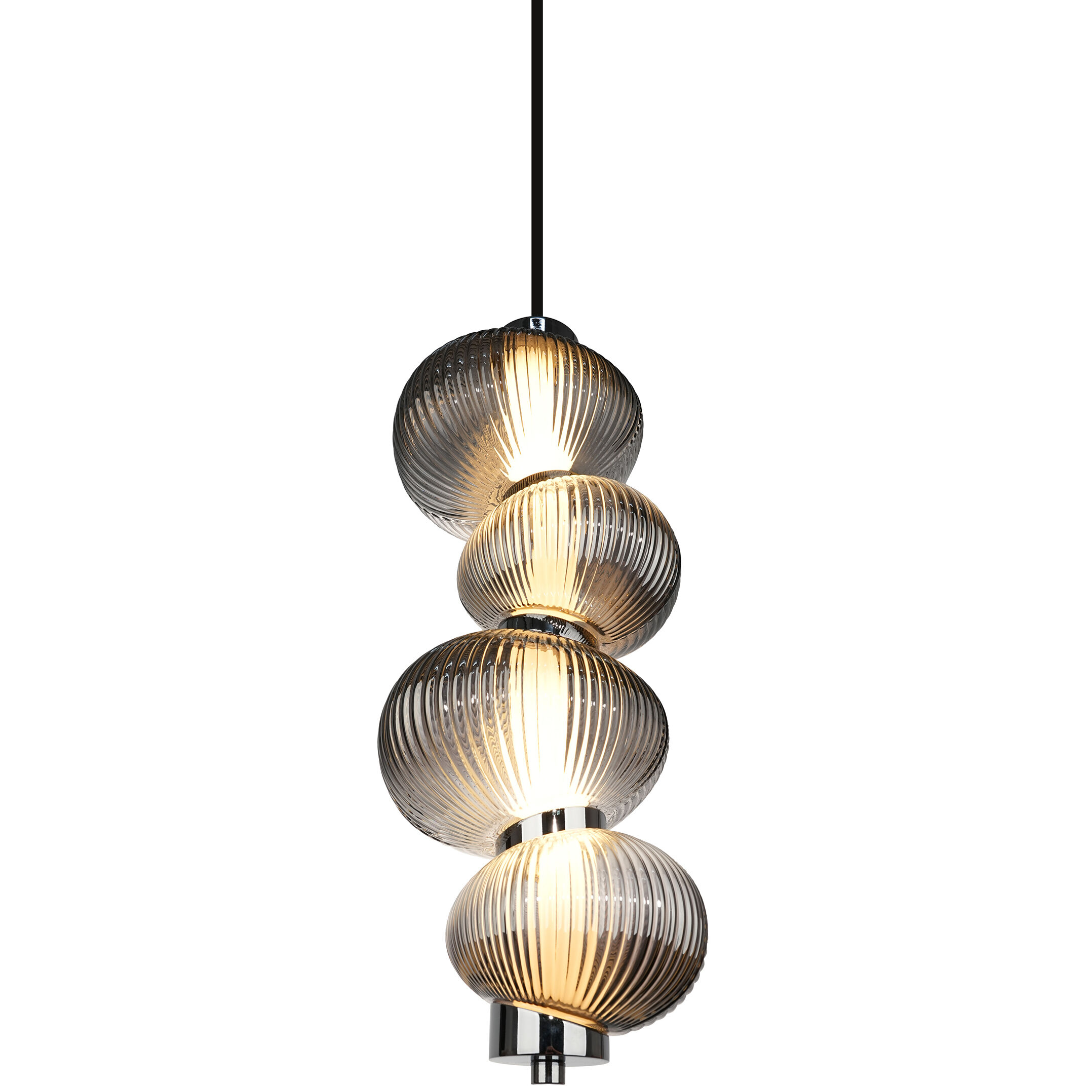 Ariel LED 6.3 inch Chrome and Black Pendant Ceiling Light