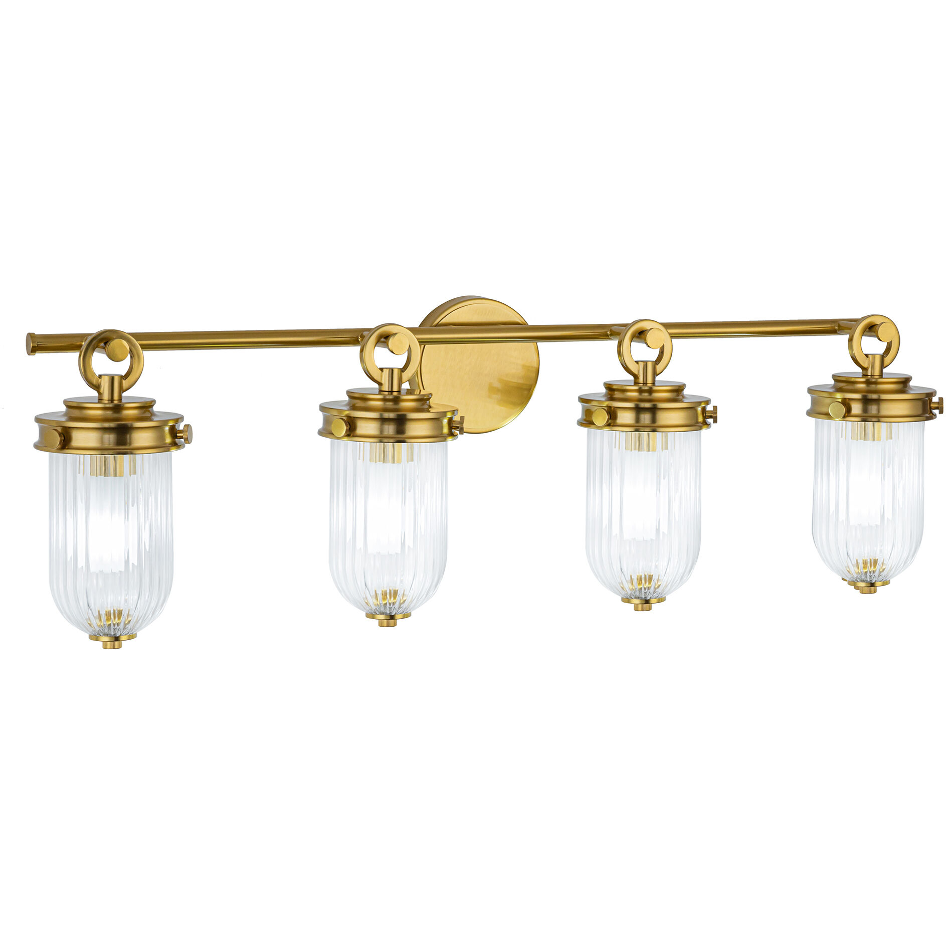Myla 4 Light 33.75 inch Vintage Brass Bathroom Vanity Wall Light