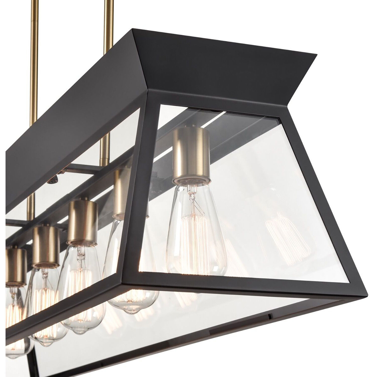 Lucian Island Light Ceiling Light in Black and Brushed Brass