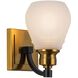 Nelson 1 Light 6.41 inch Black and Brass Bathroom Sconce Wall Light