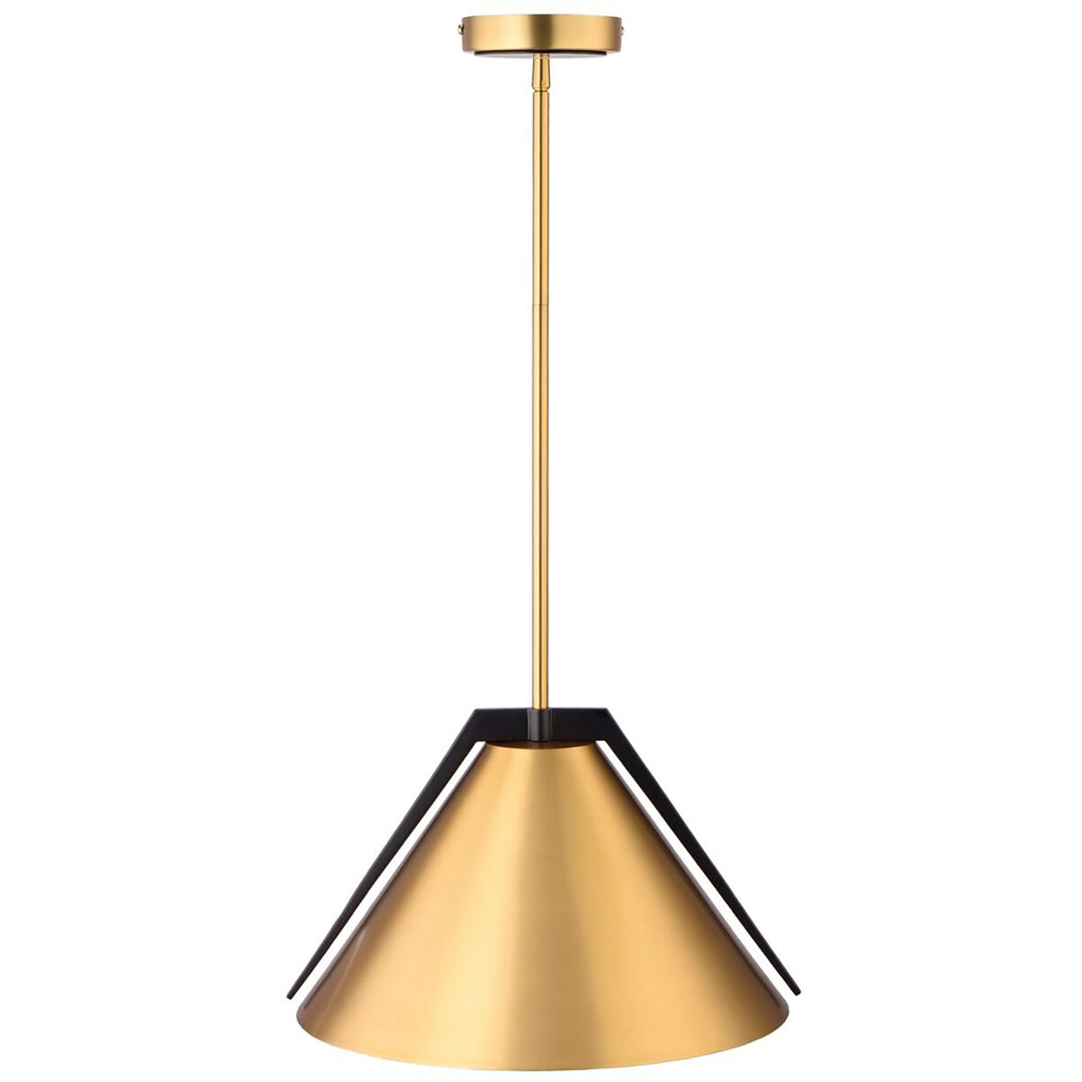 Baltic LED 15 inch Black and Brass Pendant Ceiling Light
