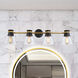 Kanata 4 Light 36 inch Black and Brushed Brass Vanity Light Wall Light