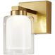 Saville LED 7 inch Brass Bathroom Sconce Wall Light