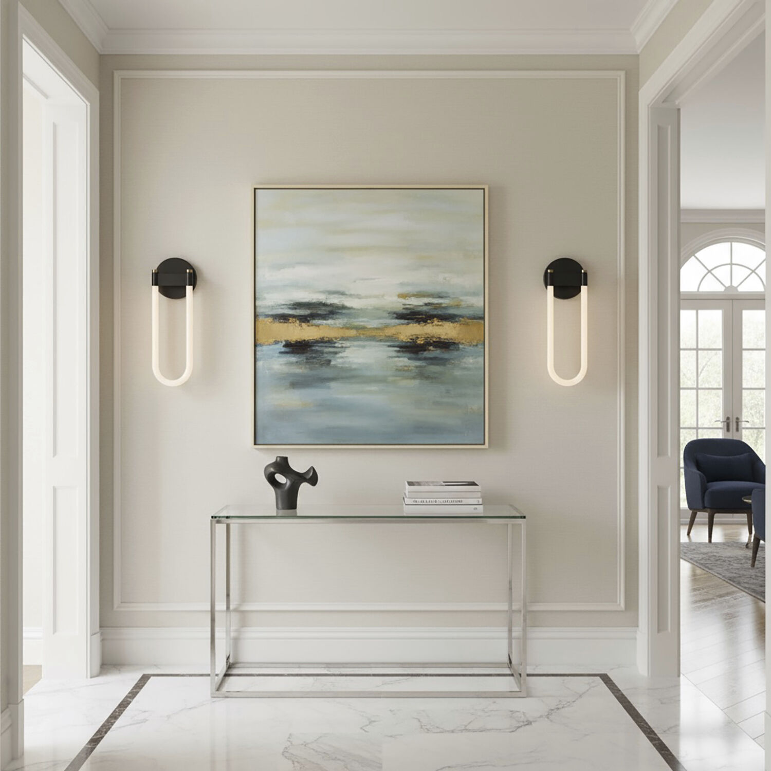 Cascata LED 6.75 inch Black and Brushed Brass Wall Sconce Wall Light