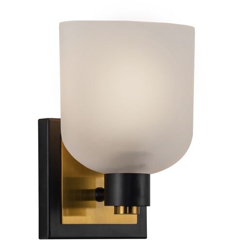 Lyndon 1 Light 5.9 inch Black and Brushed Brass Bathroom Sconce Wall Light