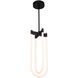 Cascata LED 8 inch Black and Brushed Brass Down Pendant Ceiling Light