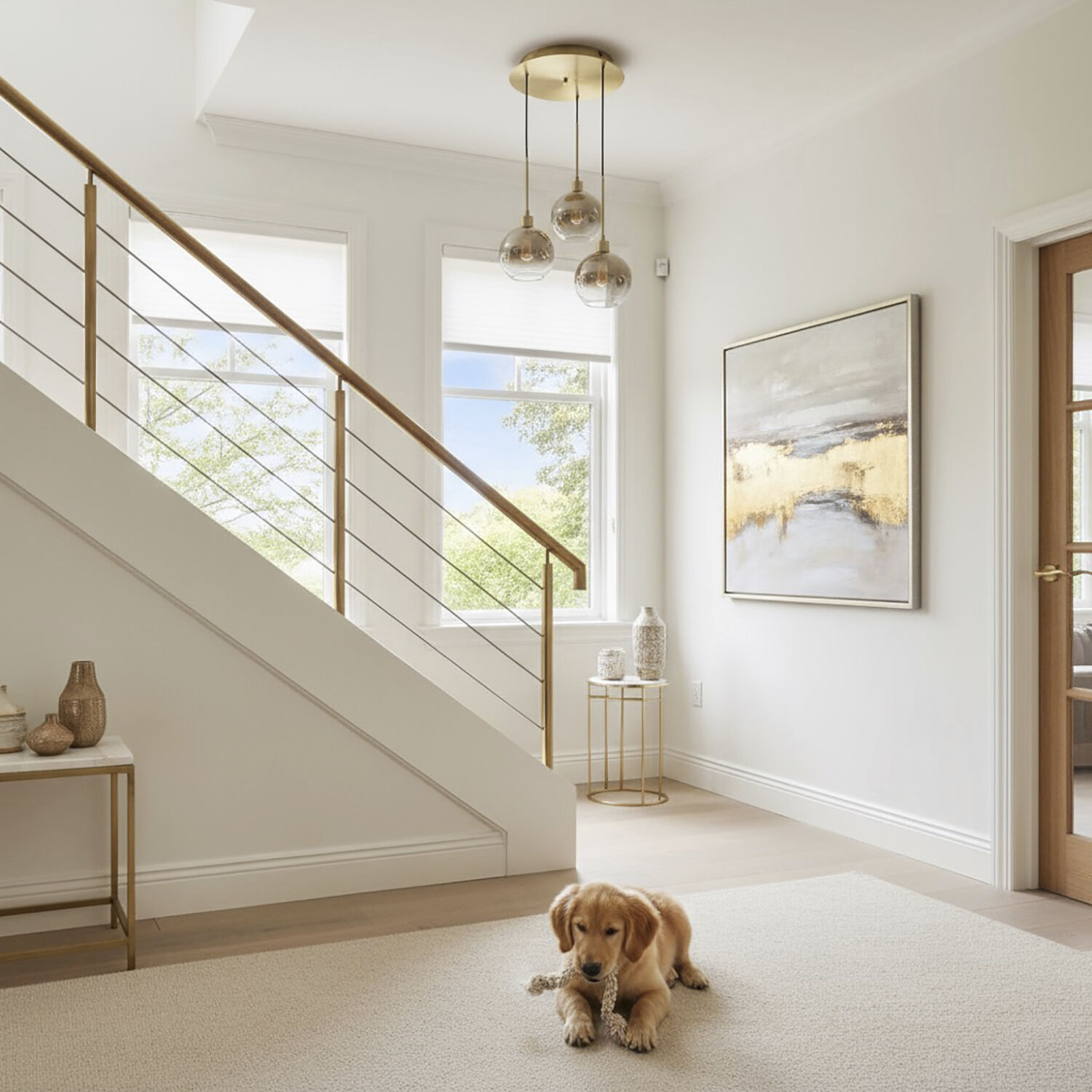 Morning Mist 3 Light 19.75 inch Gold Multi Light Pendant Ceiling Light