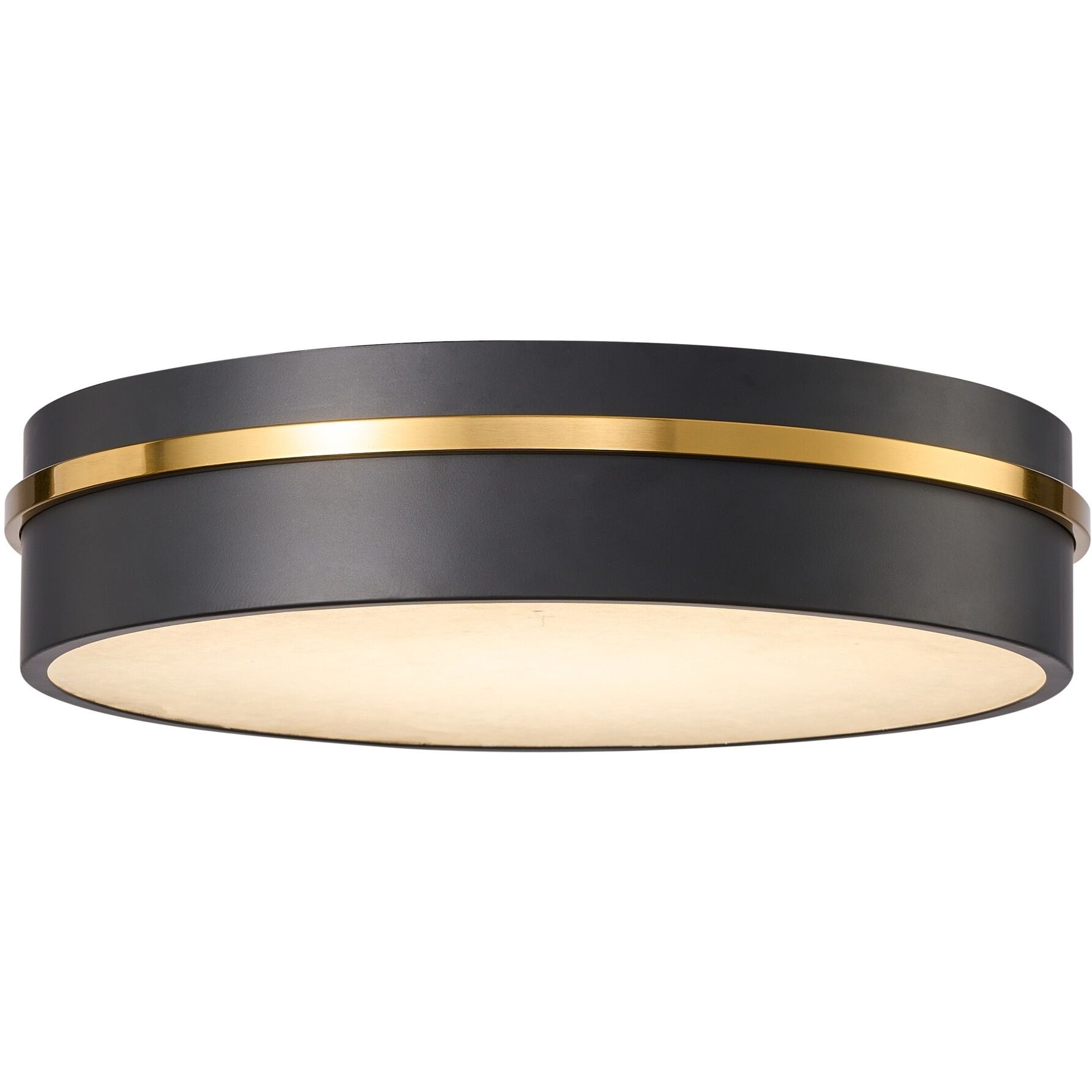 Dax LED 15.2 inch Black and Brass Flush Mount Ceiling Light