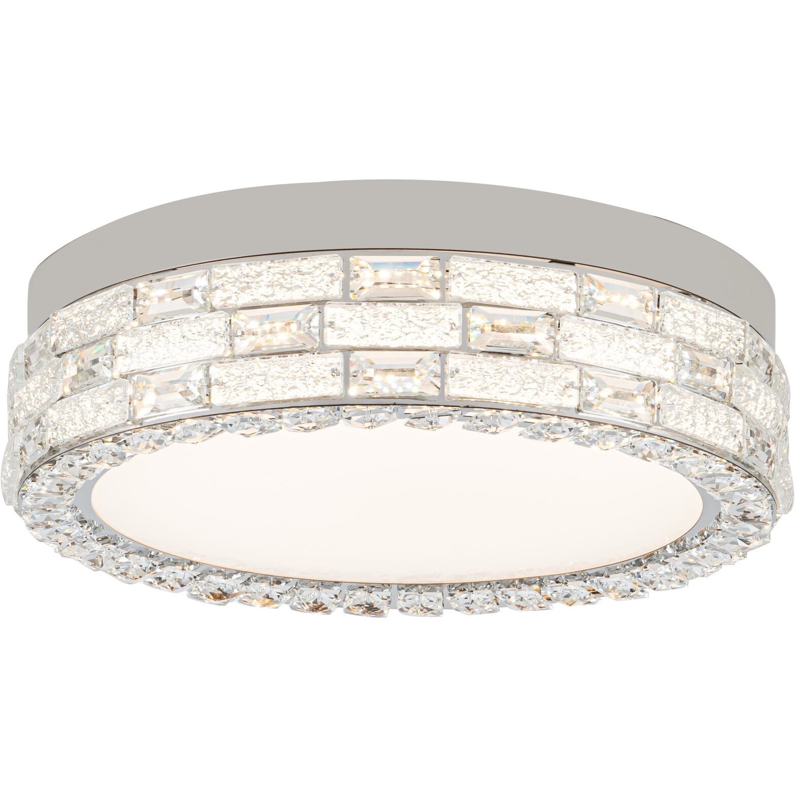 Elegance LED 15.75 inch Polished Nickel Flush Mount Ceiling Light