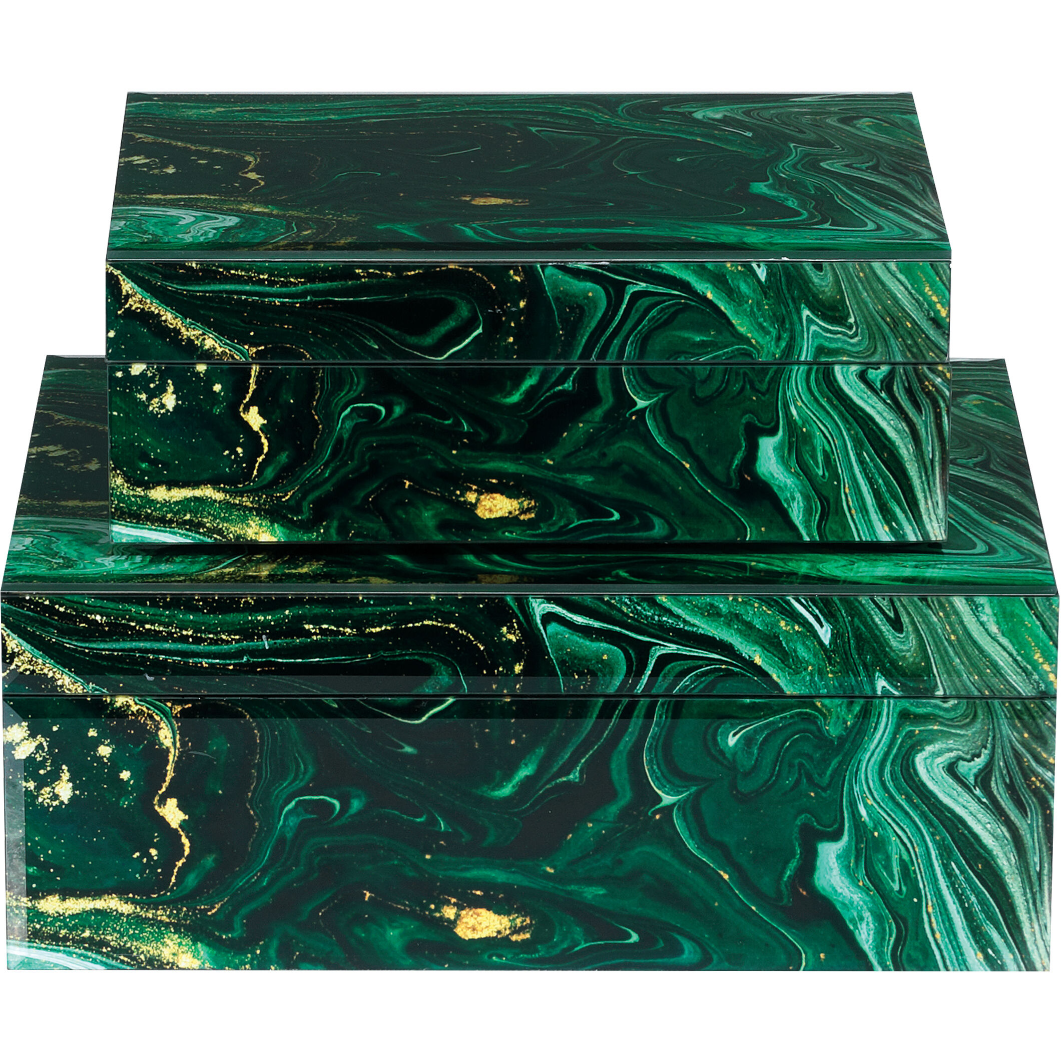 Interstellar 9.75 inch Dark Green Boxes, Set of 2