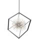 Sunburst LED 37 inch Matte Black and Chrome Chandelier Ceiling Light
