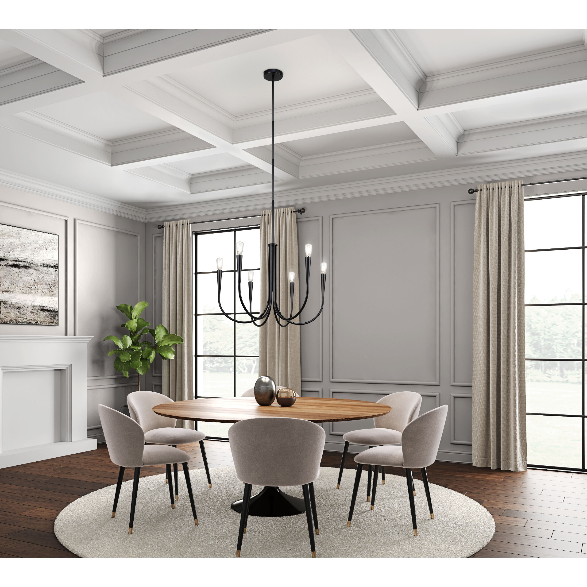 Bronte LED 24.5 inch Black Chandelier Ceiling Light