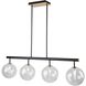 Aurelia 4 Light 43 inch Matte Black and Brass Island Light Ceiling Light