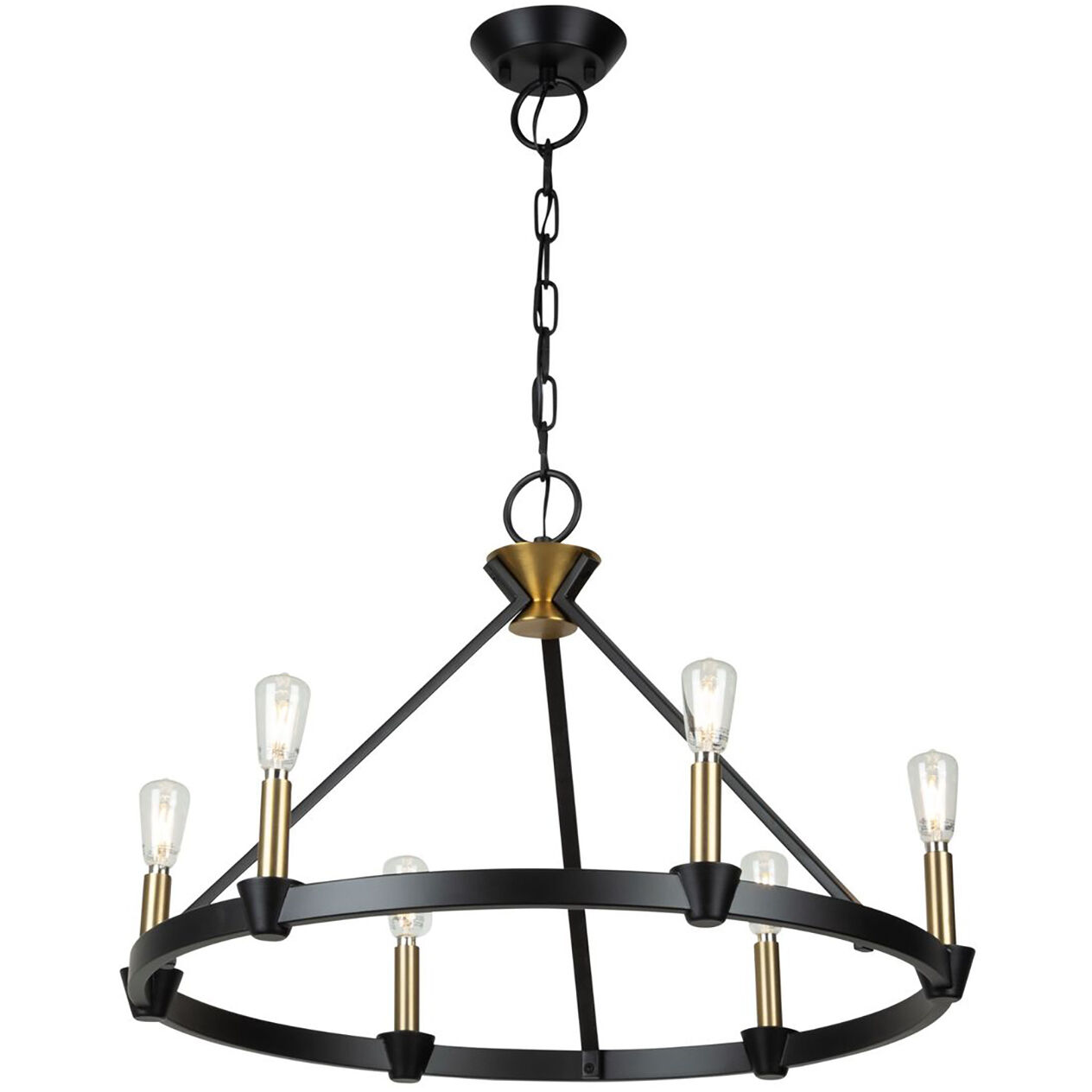 Notting Hill LED 26 inch Black and Brushed Brass Chandelier Ceiling Light