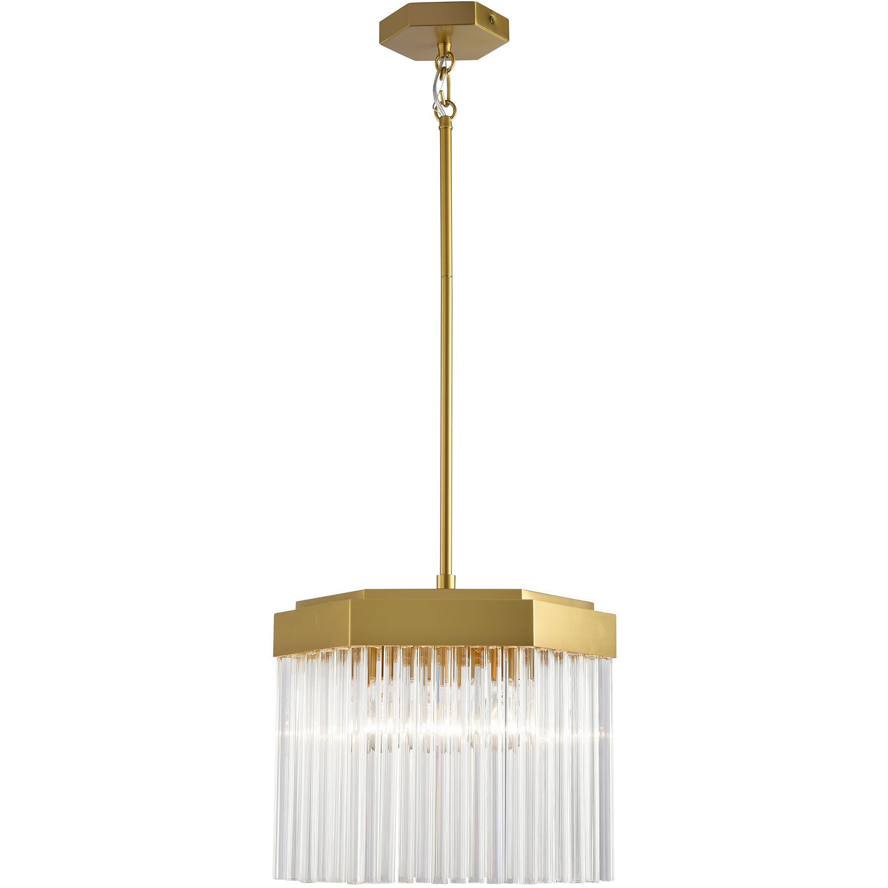 Emma 3 Light 13.87 inch Brushed Brass Pendant Ceiling Light