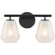 Brooke 2 Light 14.75 inch Black Bathroom Vanity Wall Light