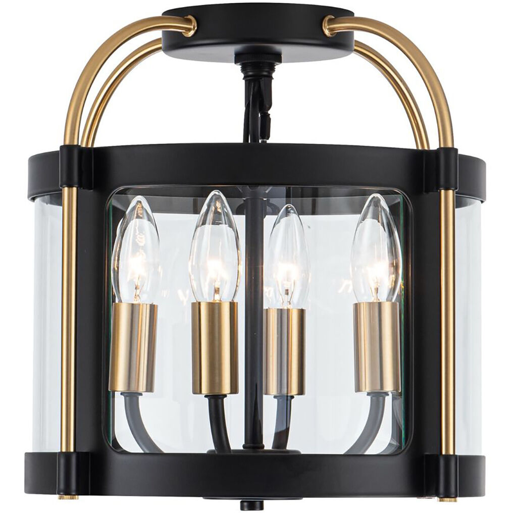 Bonita LED 13 inch Black and Brushed Brass Flush Mount Ceiling Light
