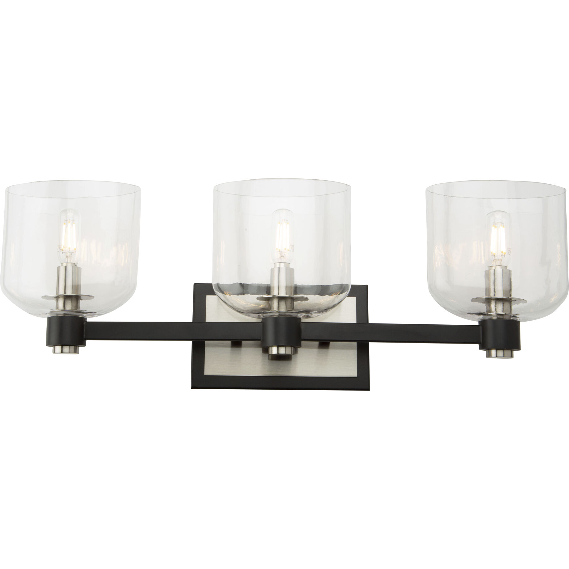 Lyndon 3 Light 24.01 inch Black and Brushed Nickel Vanity Light Wall Light