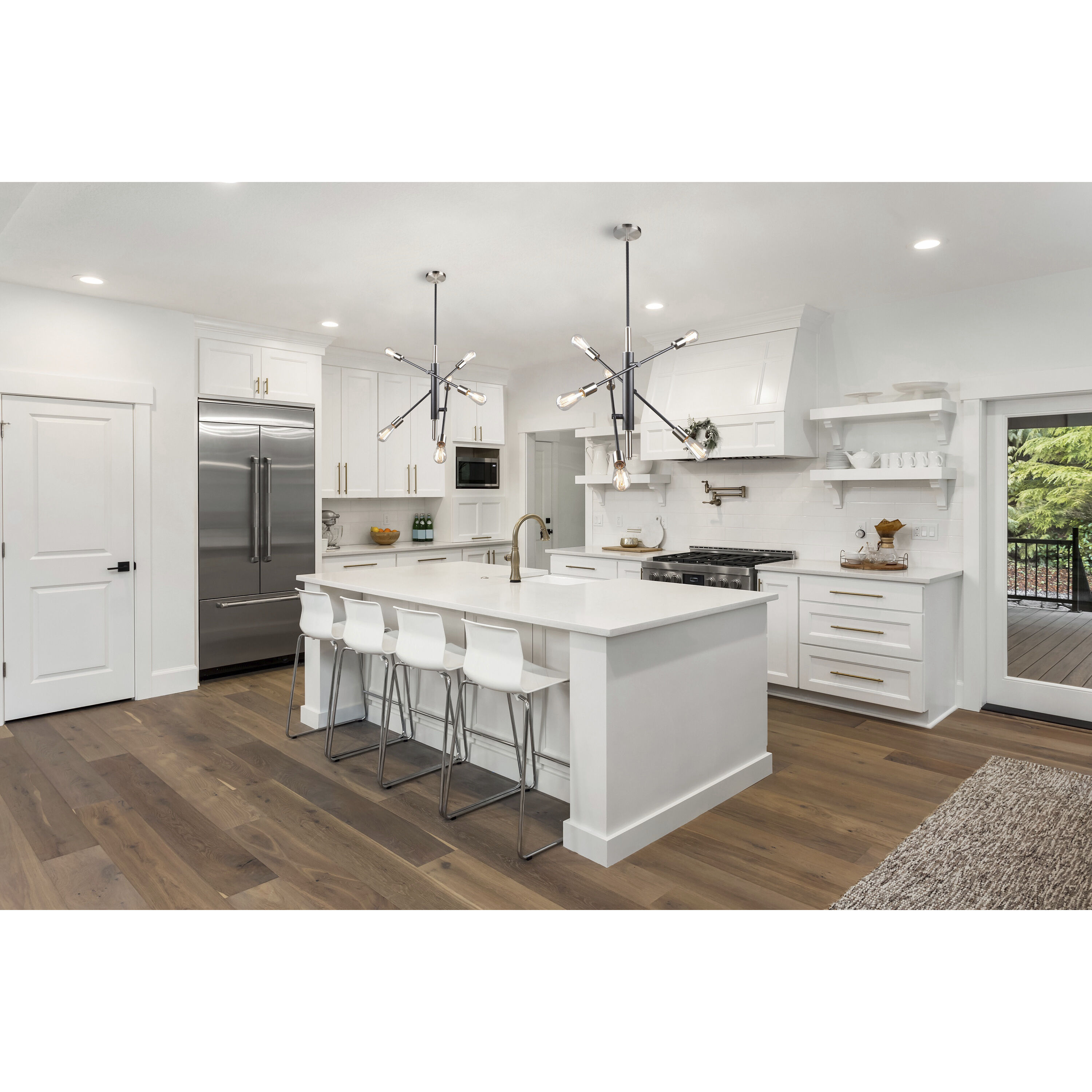 Truro LED 22 inch Black and Brushed Nickel Pendant Ceiling Light