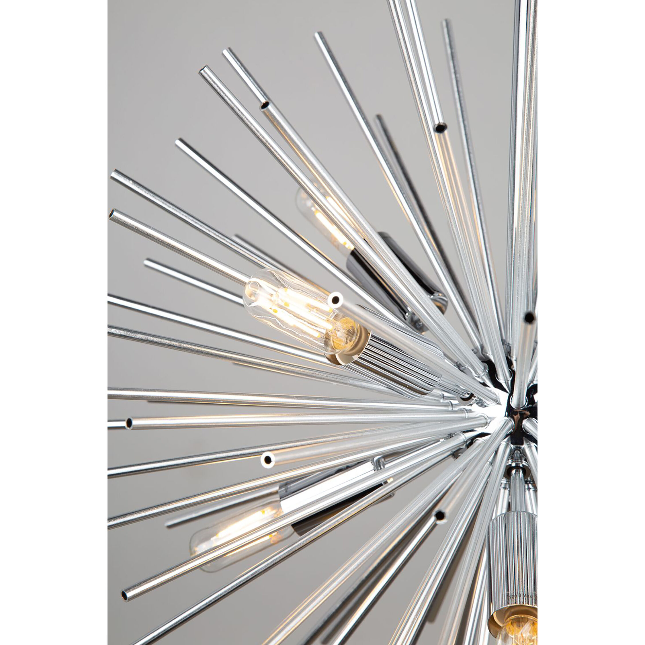 Sunburst LED 19 inch Chrome Chandelier Ceiling Light