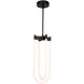 Cascata LED 8 inch Black and Brushed Brass Down Pendant Ceiling Light