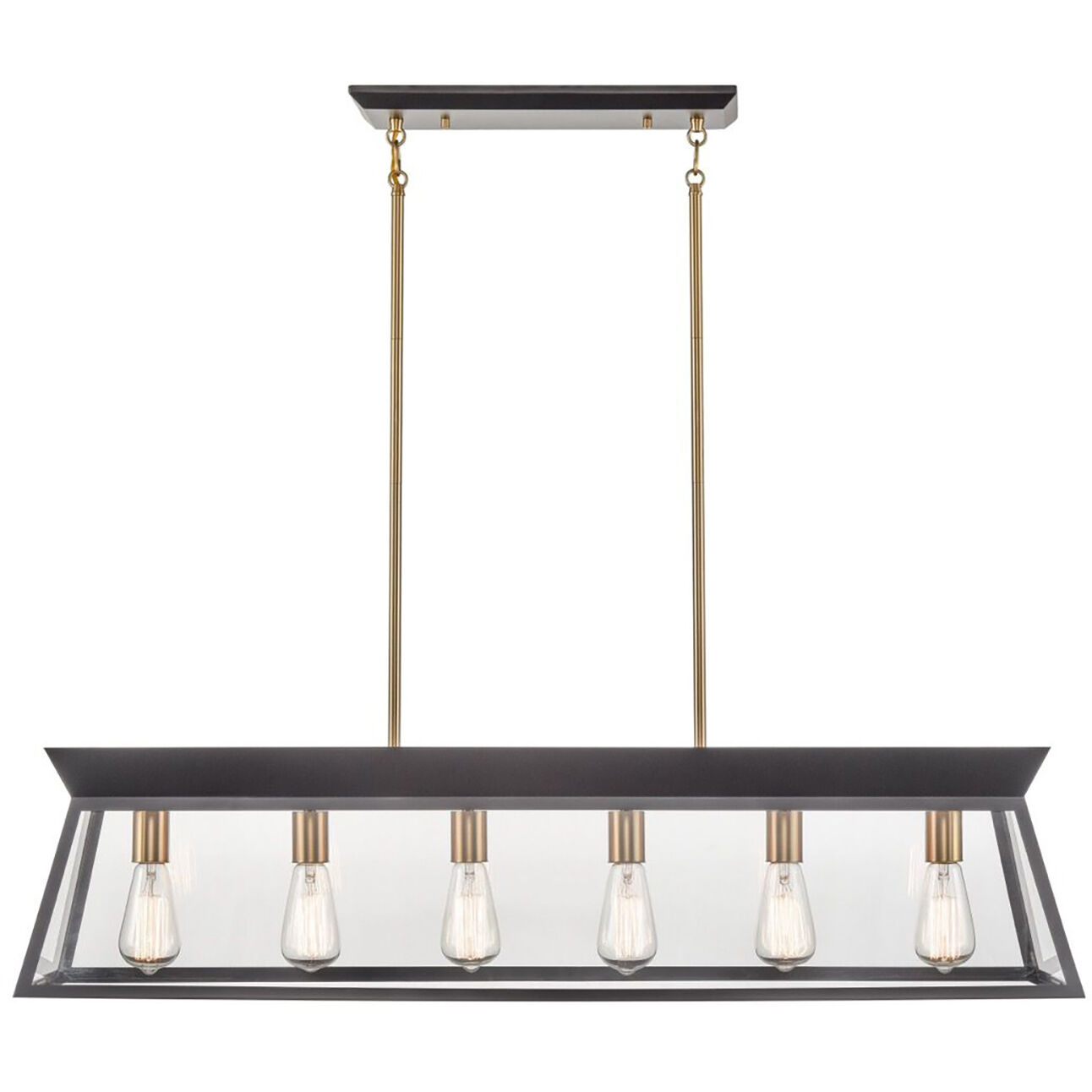 Lucian Island Light Ceiling Light in Black and Brushed Brass