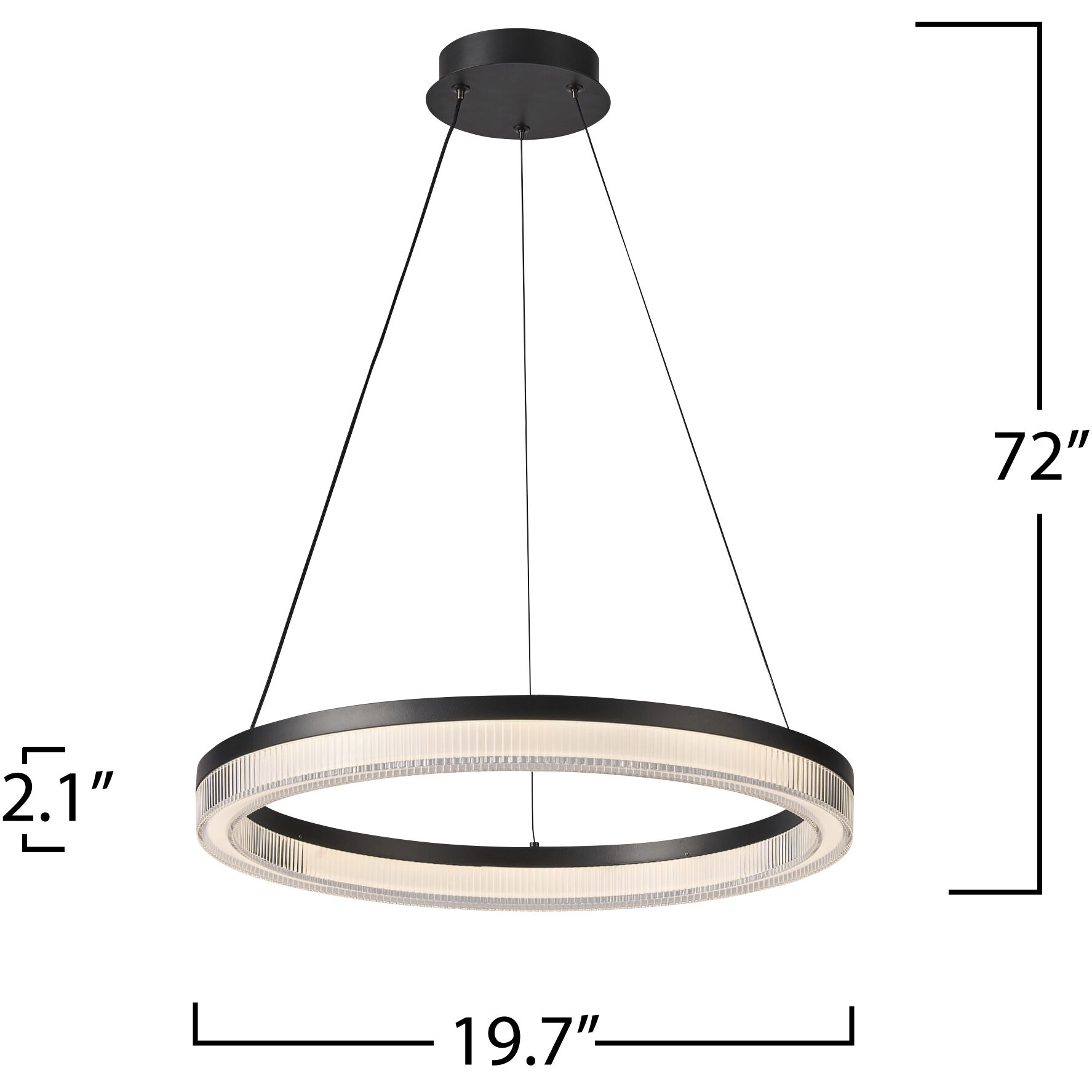 Ari LED 19.7 inch Black Pendant Ceiling Light