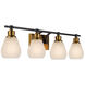 Nelson LED 31.02 inch Black and Brass Bathroom Vanity Wall Light