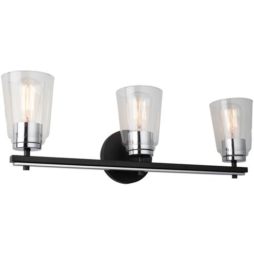 Essex LED 25 inch Black and Chrome Bathroom Vanity Wall Light