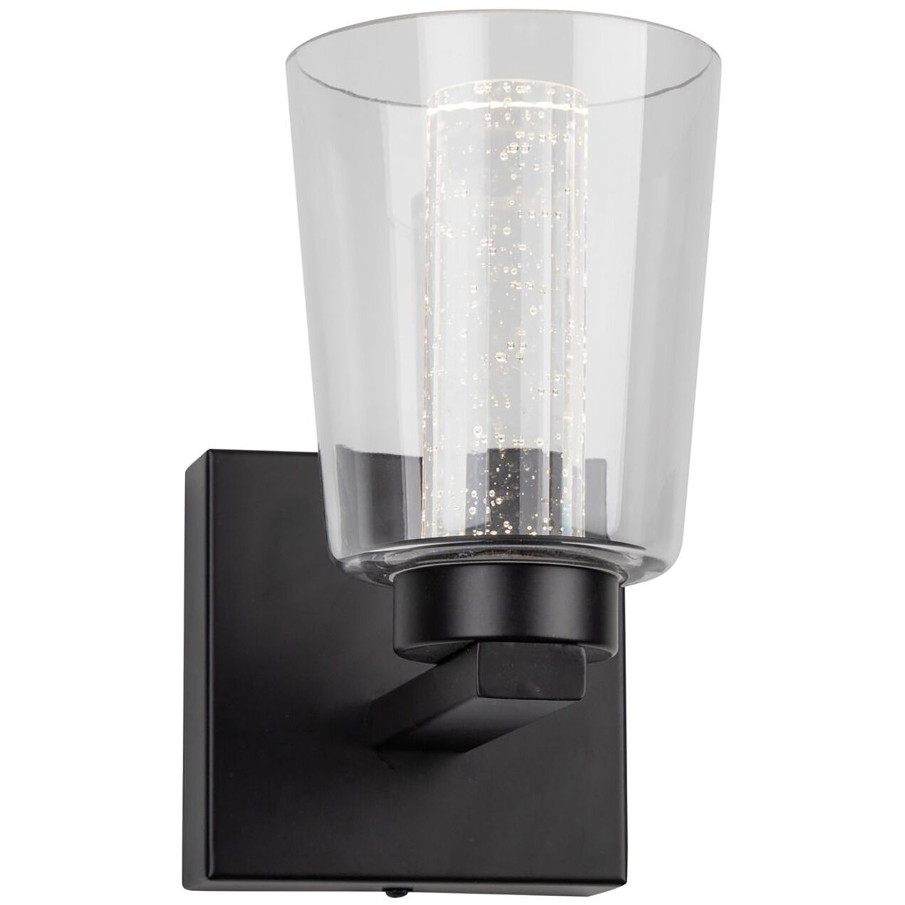 Dalton LED 4.25 inch Black Bathroom Sconce Wall Light