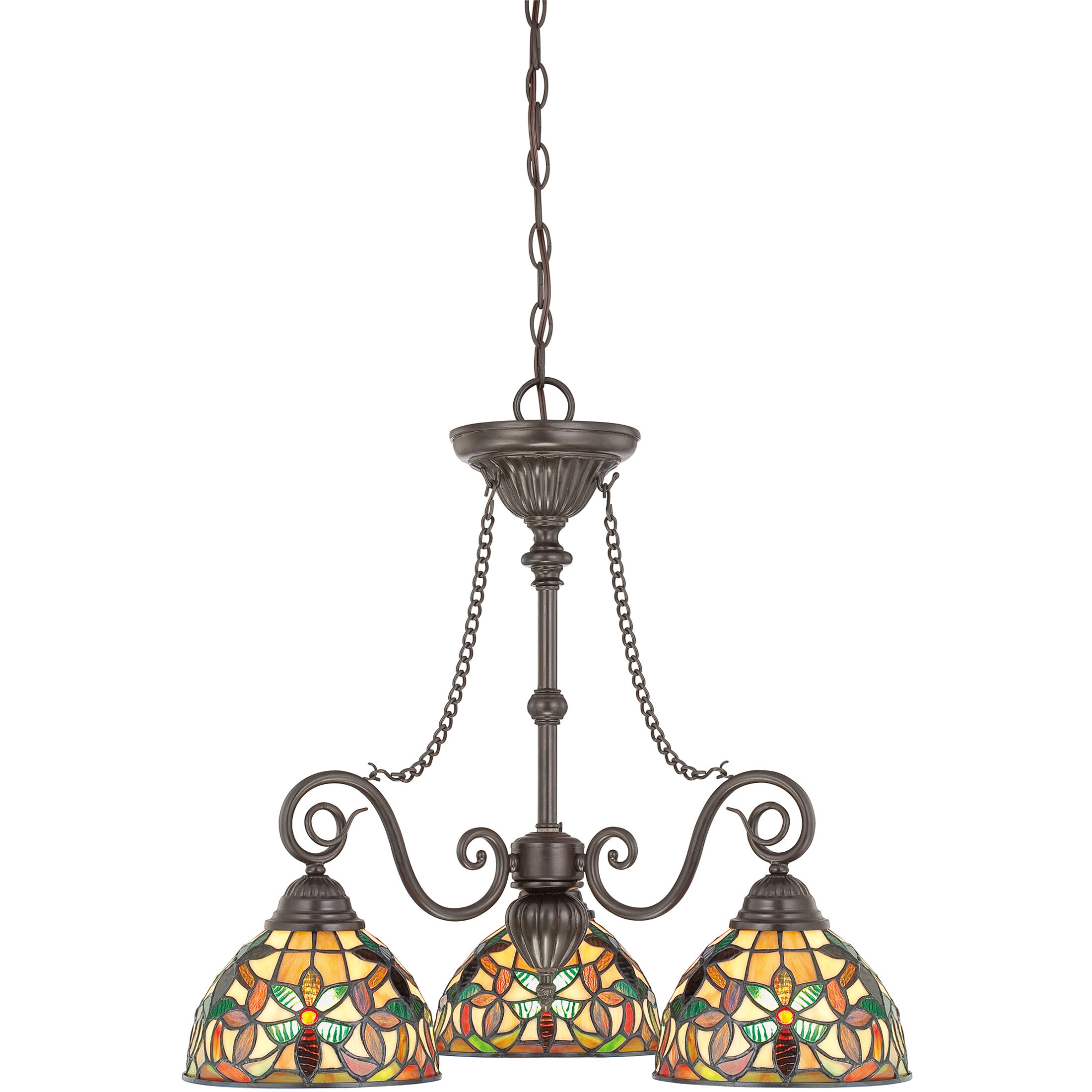 Kami 3 Light 25 inch Vintage Bronze Dinette Chandelier Ceiling Light, Naturals