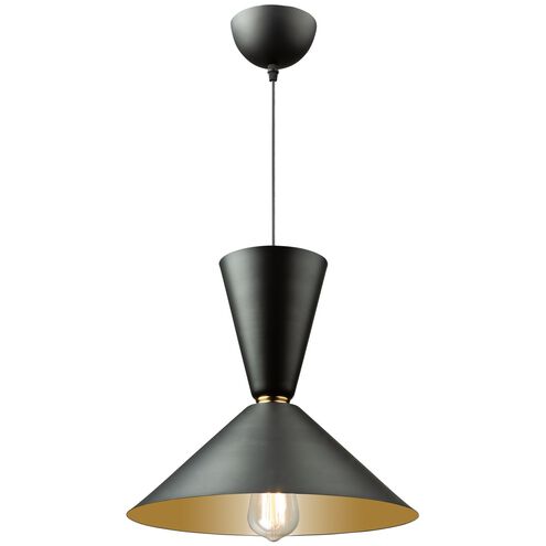 Tempo LED 14 inch Matte Black and Brass Pendant Ceiling Light