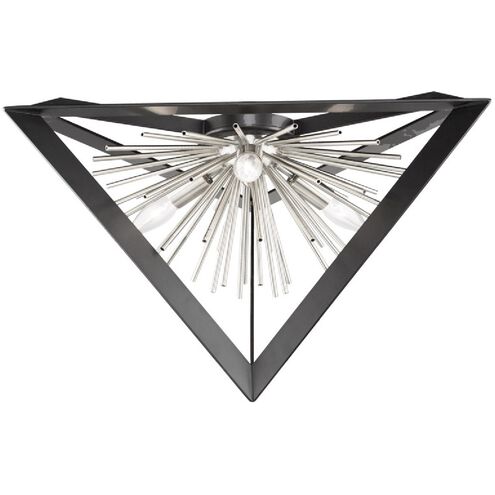 Sunburst LED 20.5 inch Matte Black and Chrome Flush Mount Ceiling Light