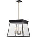 Lucian LED 18 inch Black and Brushed Brass Chandelier Ceiling Light