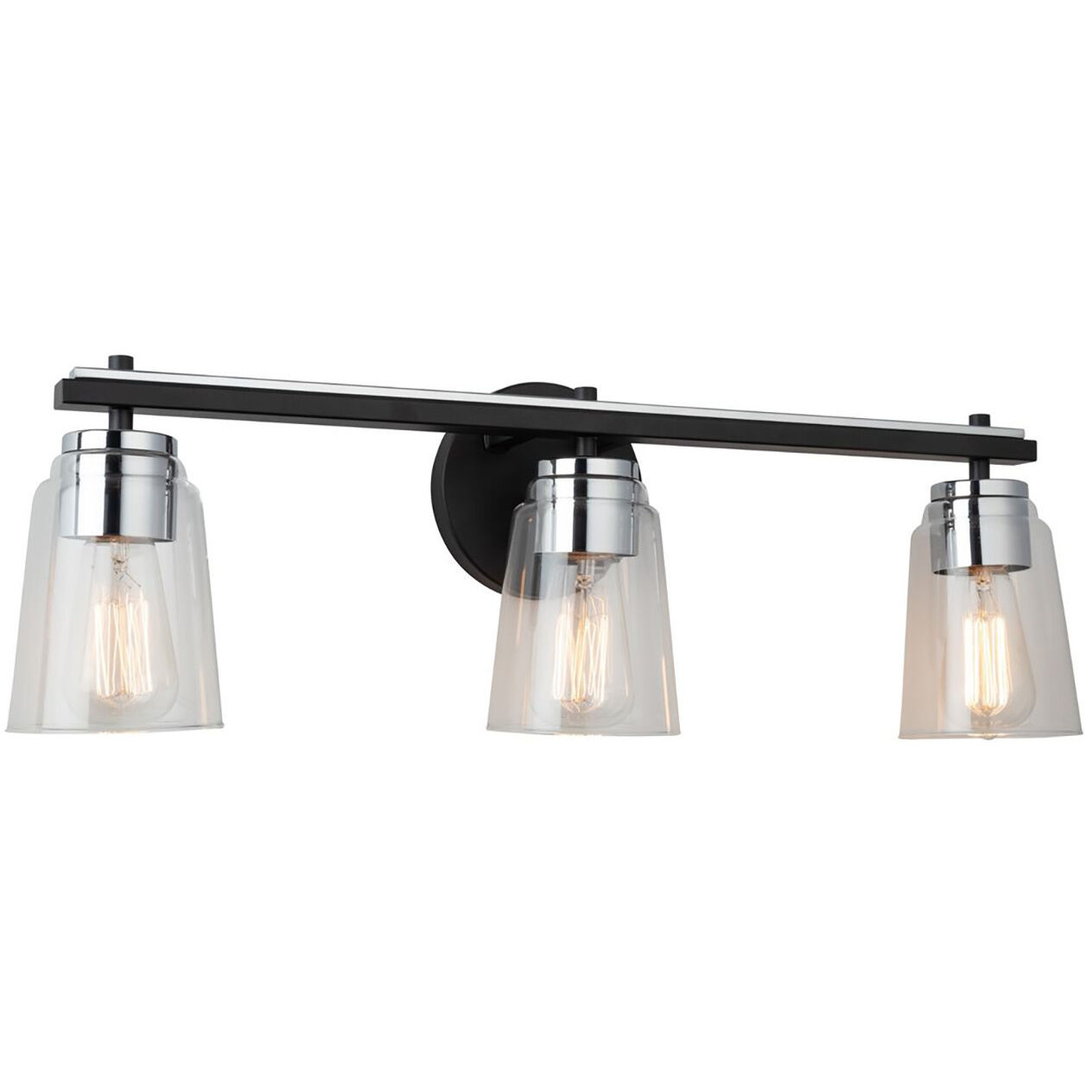 Essex LED 25 inch Black and Chrome Bathroom Vanity Wall Light